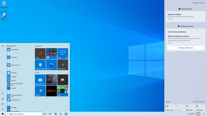 New start menu and new features coming in Windows 10
